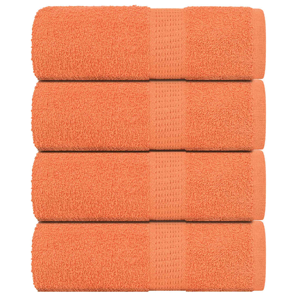 Serviettes De Visage 4 Pcs 360 G/M² 100% Coton Orange
