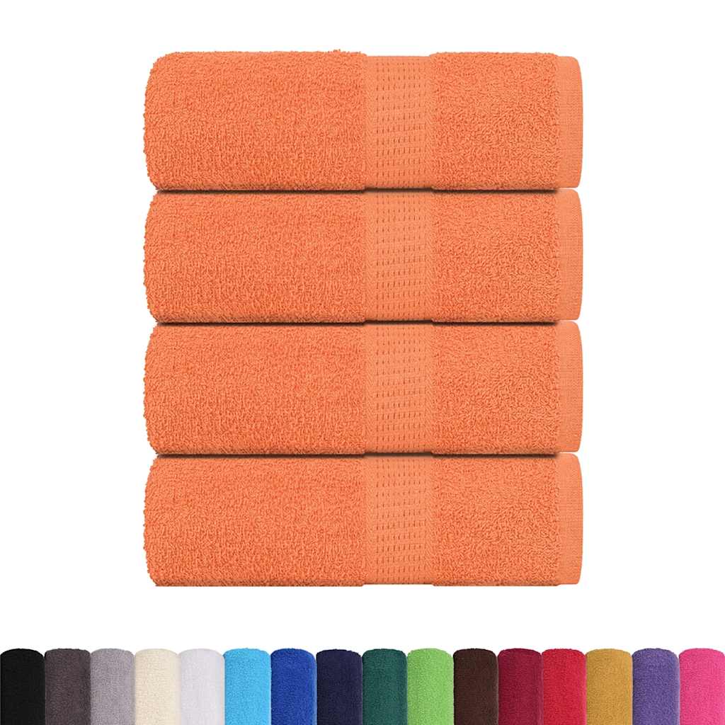Serviettes De Visage 4 Pcs 360 G/M² 100% Coton Orange