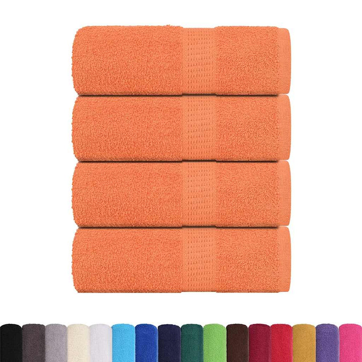 Serviettes De Visage 4 Pcs 360 G/M² 100% Coton Orange