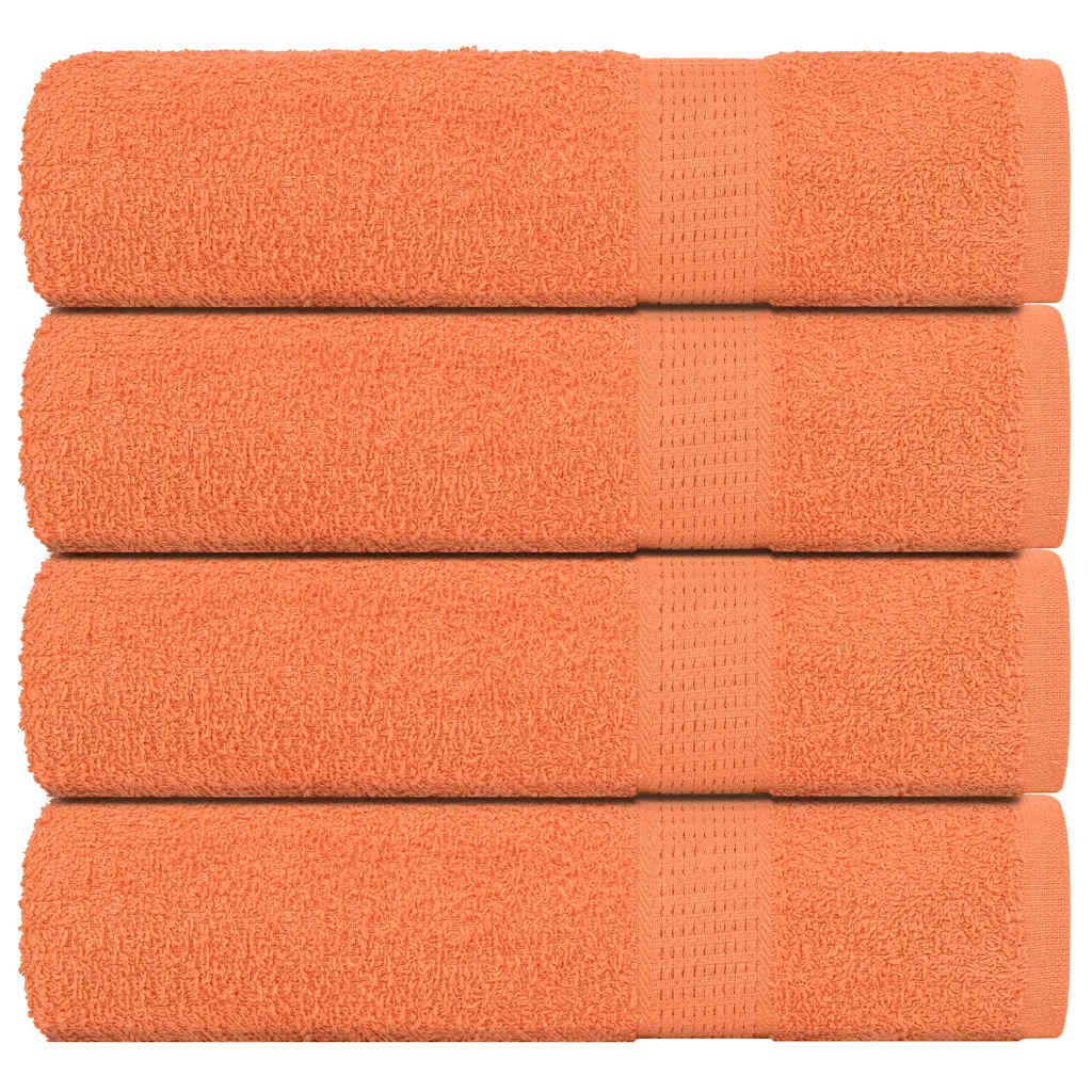 Serviettes De Visage 4 Pcs 360 G/M² 100% Coton Orange
