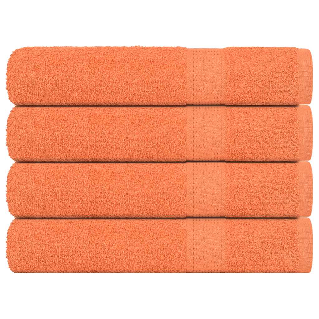Serviettes De Visage 4 Pcs 360 G/M² 100% Coton Orange