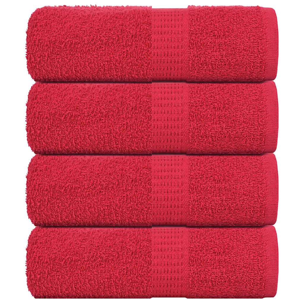Serviettes 4 Pcs 360 G/M² 100% Coton Rouge