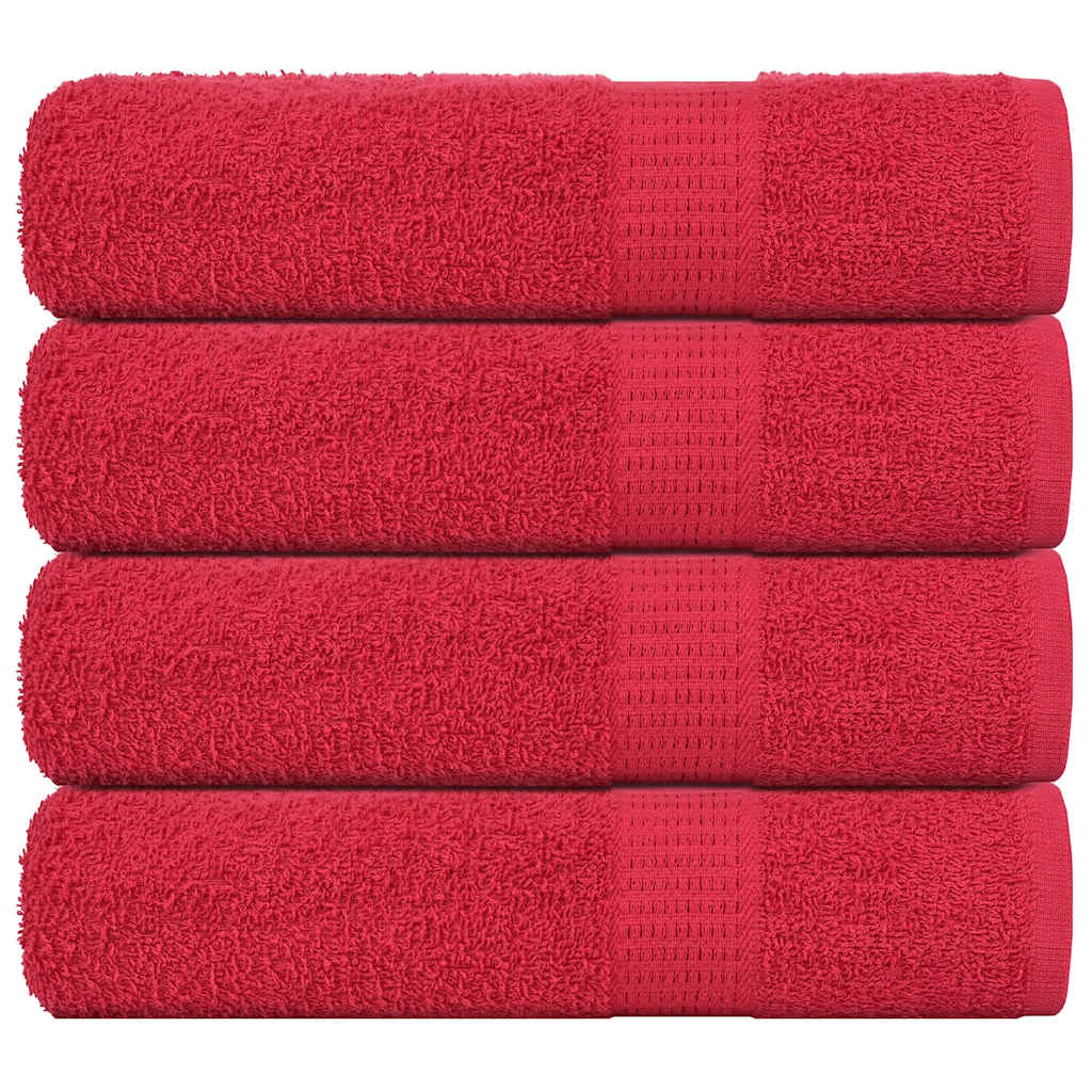 Serviettes 4 Pcs 360 G/M² 100% Coton Rouge