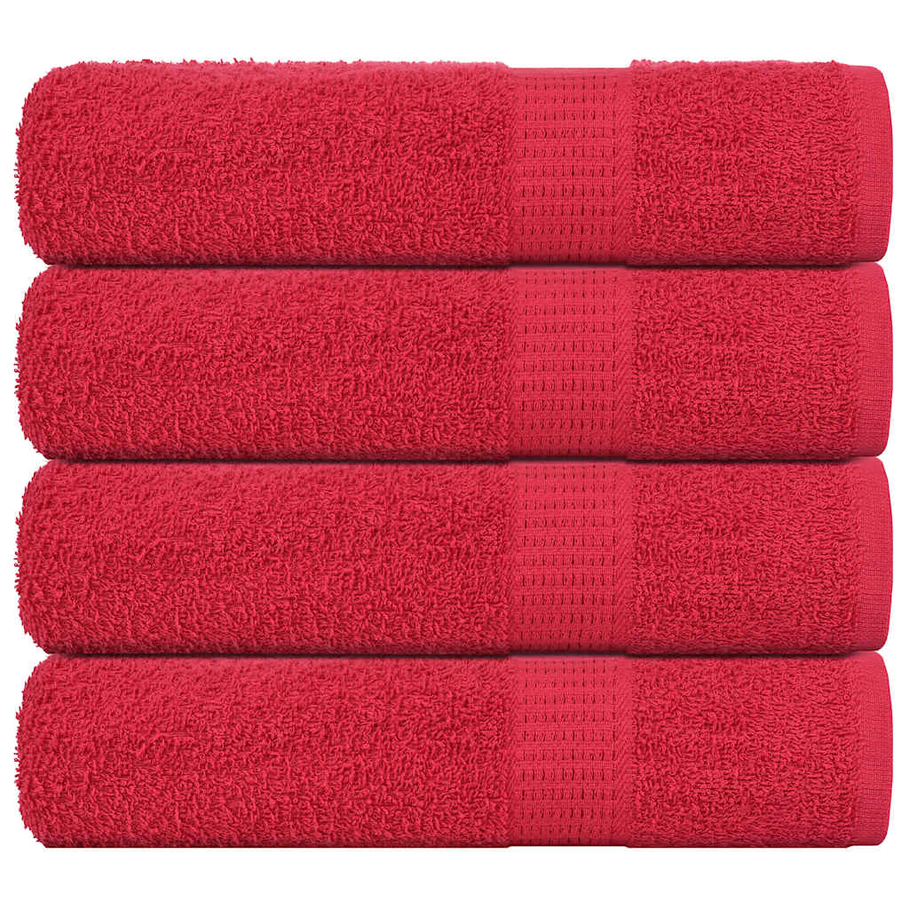 Serviettes 4 Pcs 360 G/M² 100% Coton Rouge