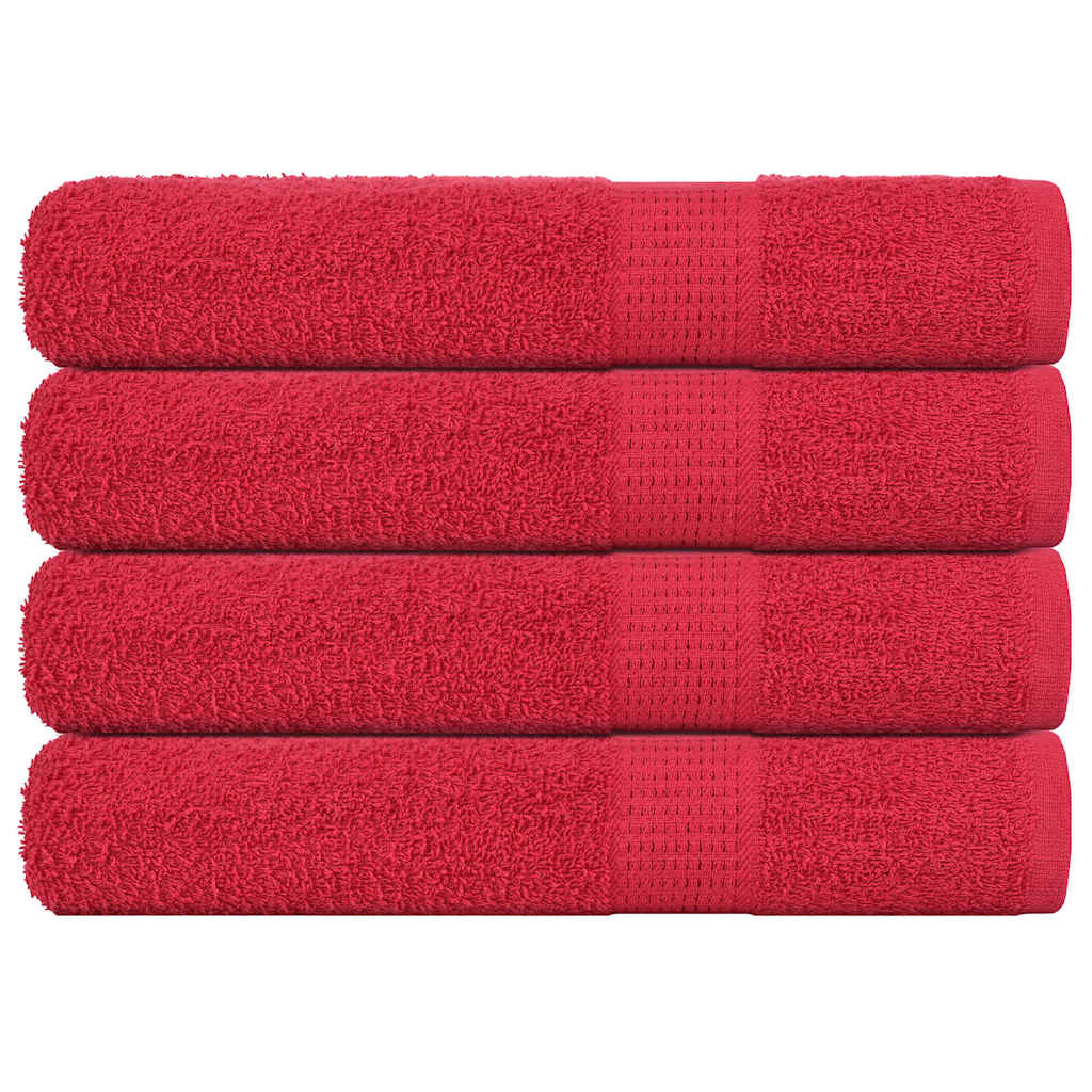 Serviettes 4 Pcs 360 G/M² 100% Coton Rouge