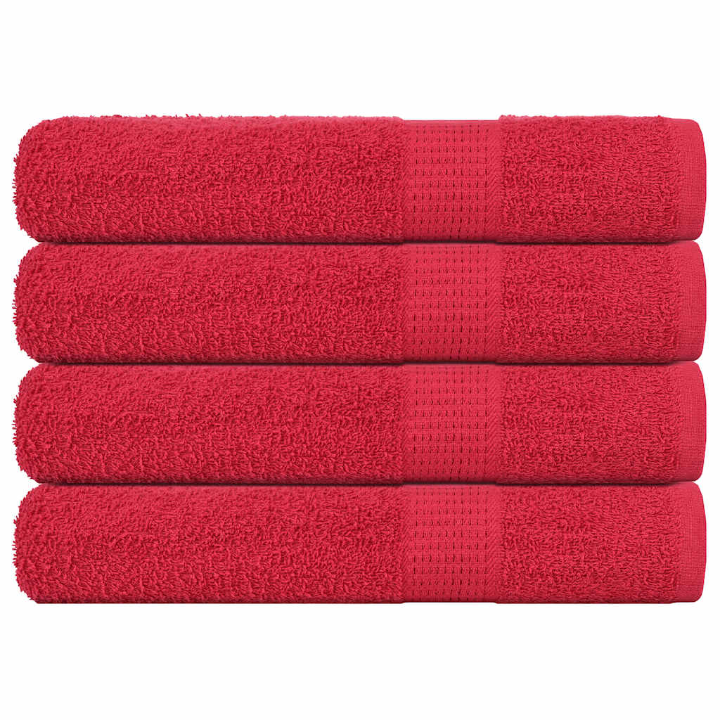 Serviettes 4 Pcs 360 G/M² 100% Coton Rouge