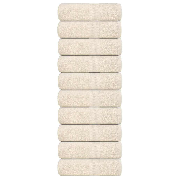 Serviettes De Visage 2 Pcs 360 G/M² 100% Coton Crème