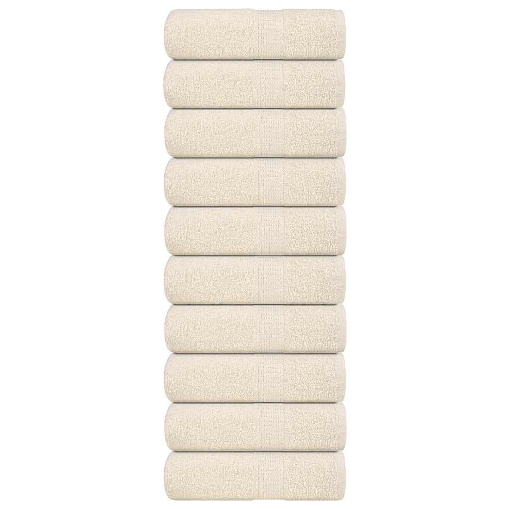 Serviettes De Visage 2 Pcs 360 G/M² 100% Coton Crème