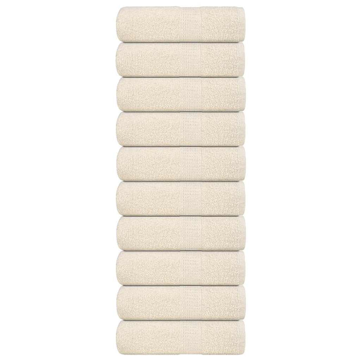 Serviettes De Visage 2 Pcs 360 G/M² 100% Coton Crème