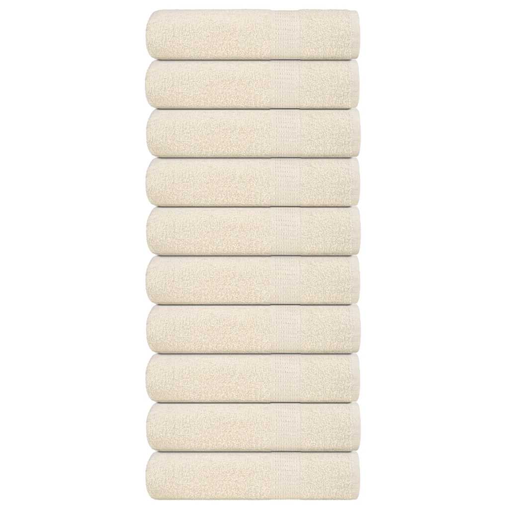 Serviettes De Visage 2 Pcs 360 G/M² 100% Coton Crème