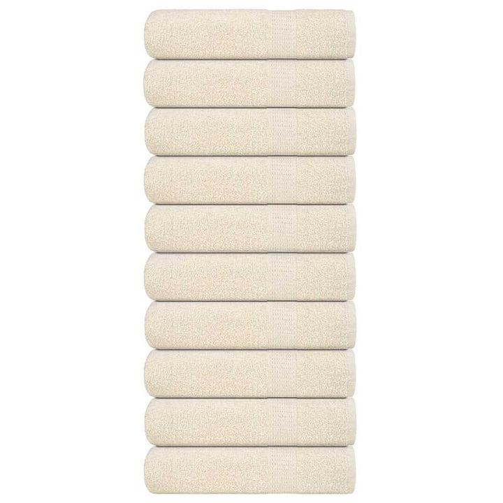 Serviettes De Visage 2 Pcs 360 G/M² 100% Coton Crème