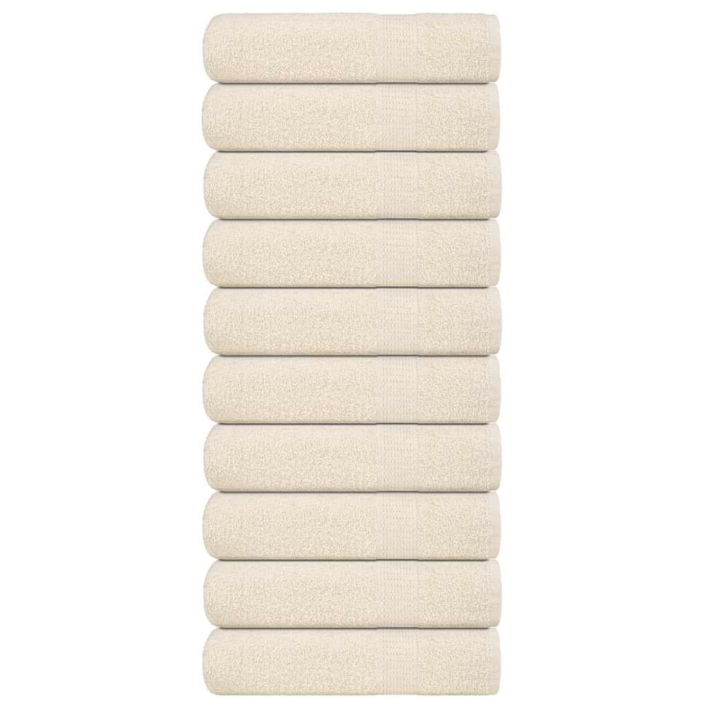 Serviettes De Visage 2 Pcs 360 G/M² 100% Coton Crème
