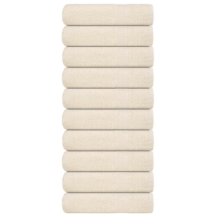 Serviettes De Visage 2 Pcs 360 G/M² 100% Coton Crème