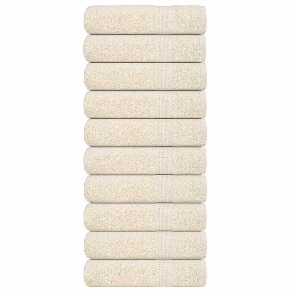 Serviettes De Visage 2 Pcs 360 G/M² 100% Coton Crème