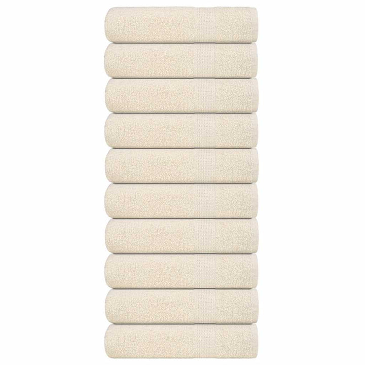 Serviettes De Visage 2 Pcs 360 G/M² 100% Coton Crème