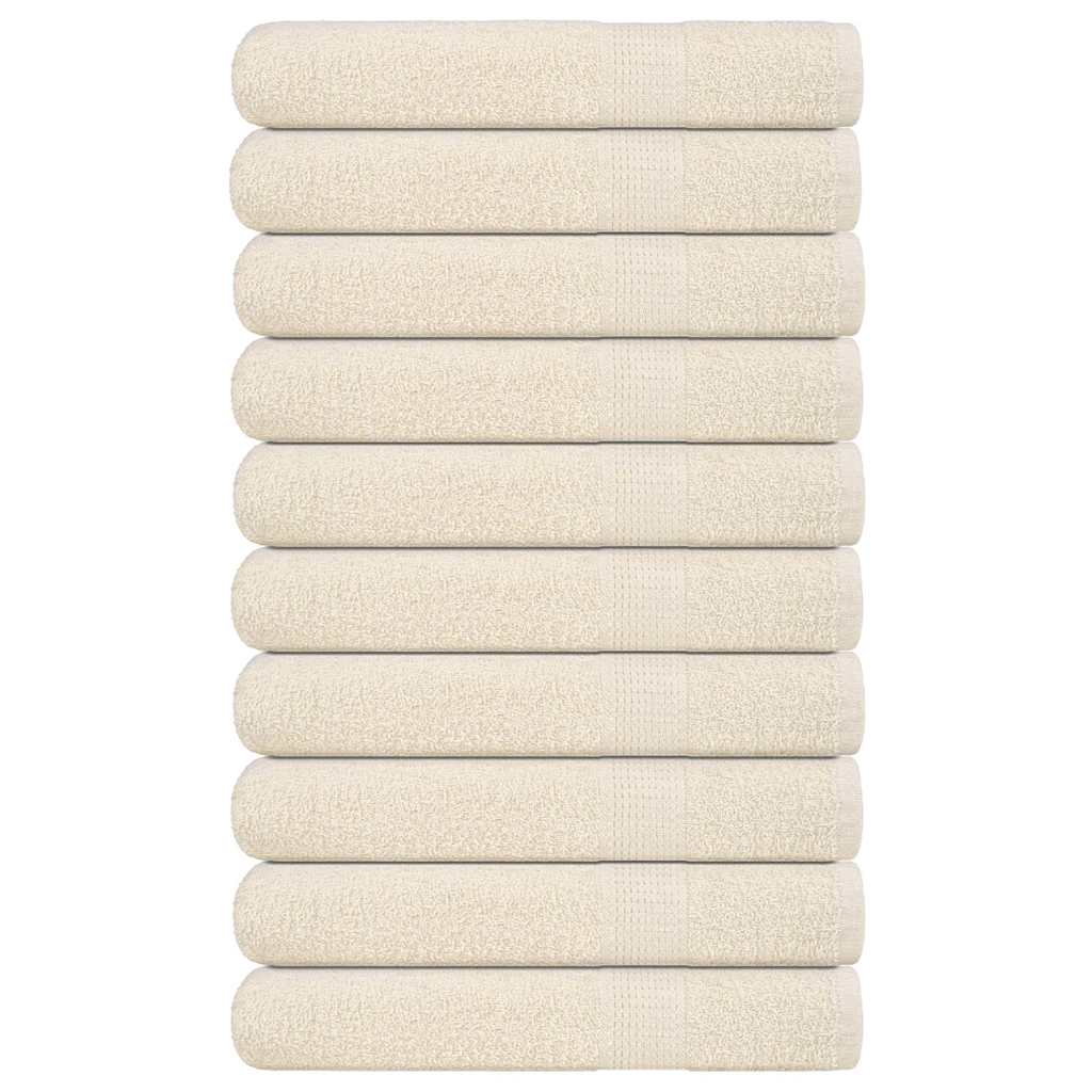 Serviettes De Visage 2 Pcs 360 G/M² 100% Coton Crème
