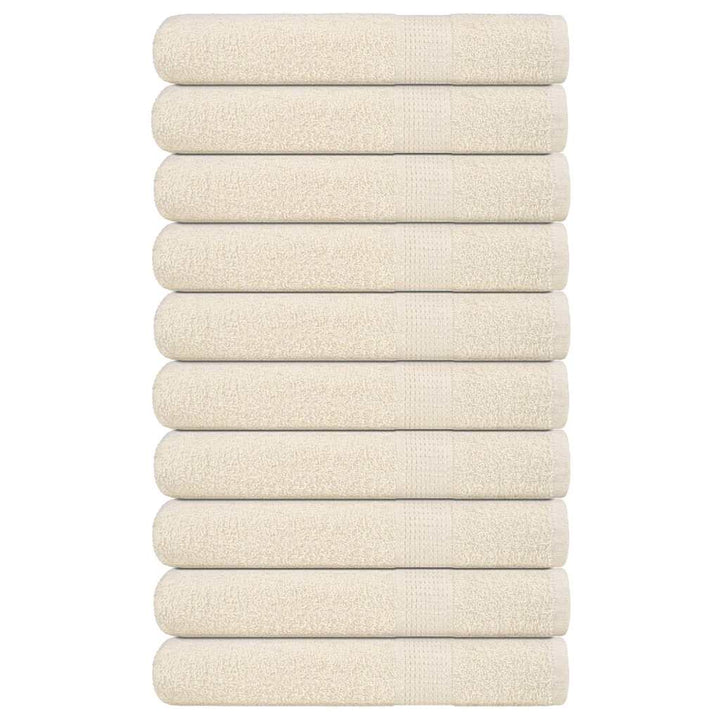Serviettes De Visage 2 Pcs 360 G/M² 100% Coton Crème