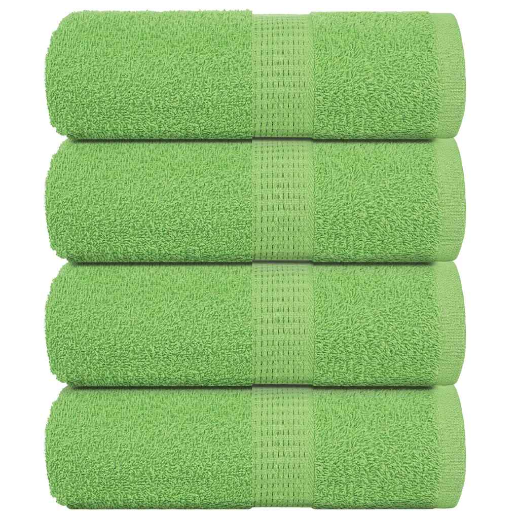 Serviettes De Visage 4 Pcs Vert Pomme 100% Coton Pomme Verte