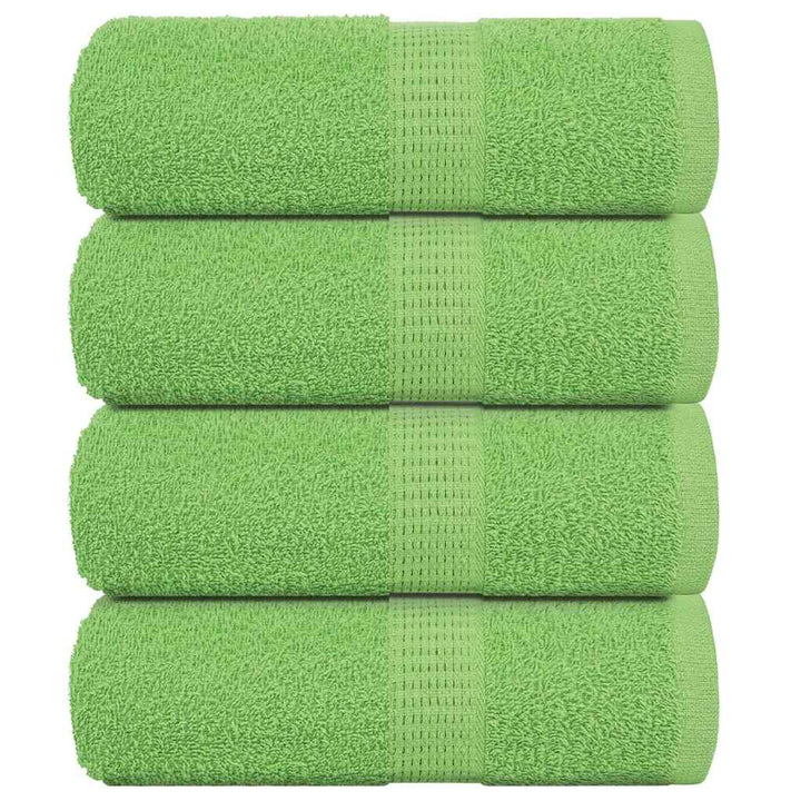 Serviettes De Visage 4 Pcs Vert Pomme 100% Coton Pomme Verte