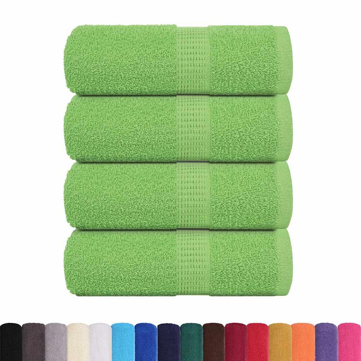Serviettes De Visage 4 Pcs Vert Pomme 100% Coton Pomme Verte
