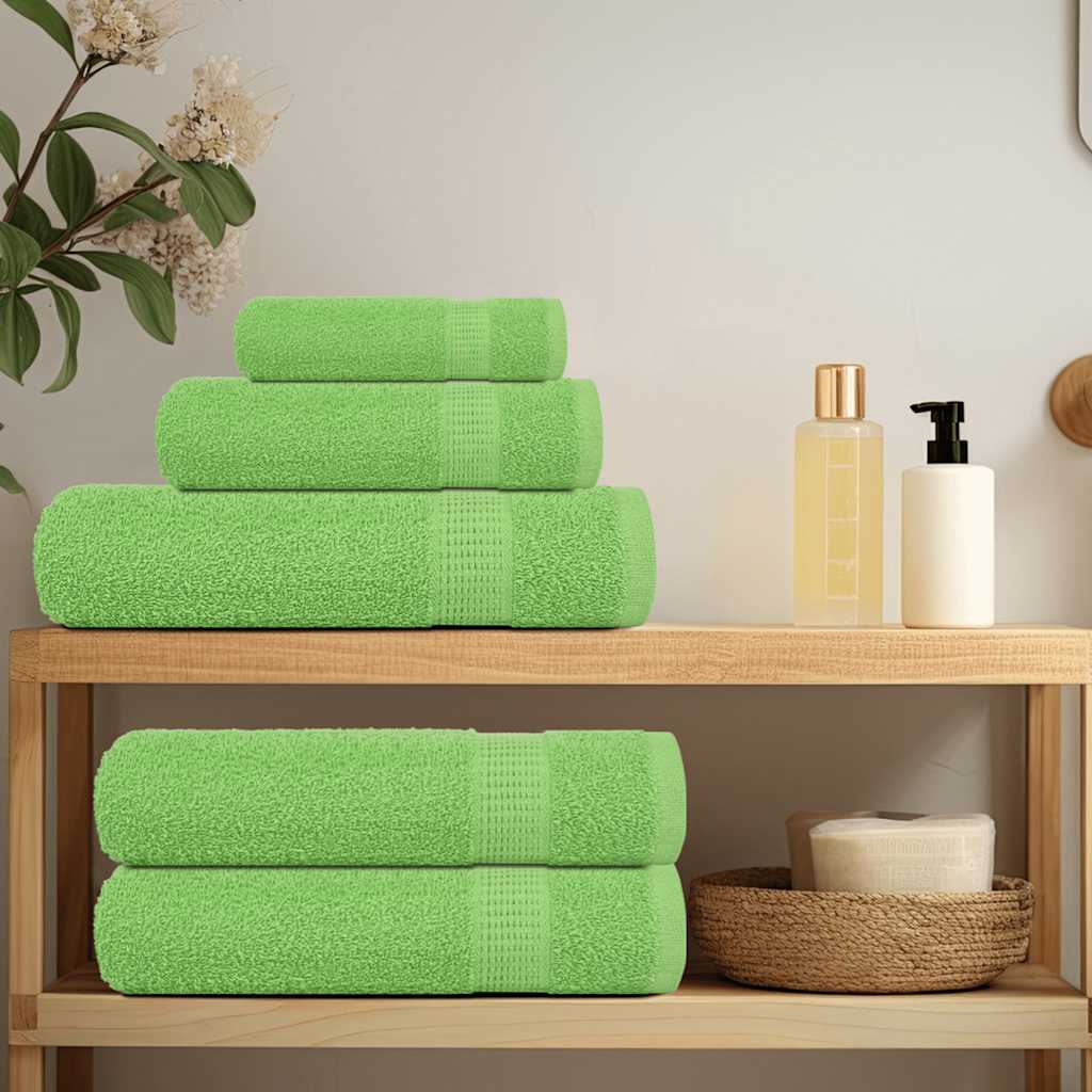 Serviettes De Visage 4 Pcs Vert Pomme 100% Coton Pomme Verte