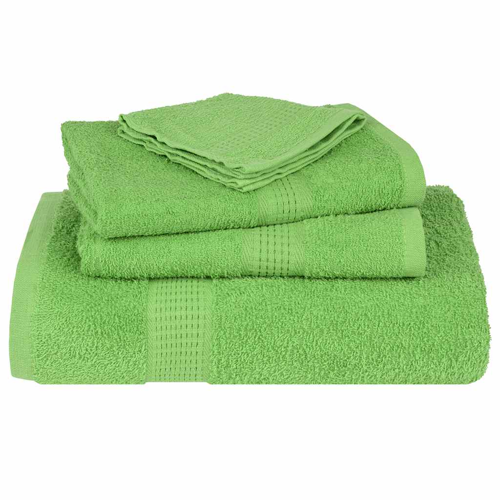 Serviettes De Visage 4 Pcs Vert Pomme 100% Coton Pomme Verte