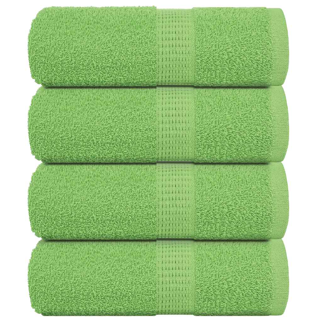 Serviettes De Visage 4 Pcs Vert Pomme 100% Coton Pomme Verte