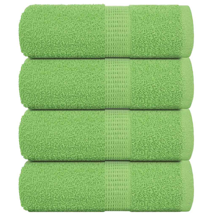 Serviettes De Visage 4 Pcs Vert Pomme 100% Coton Pomme Verte