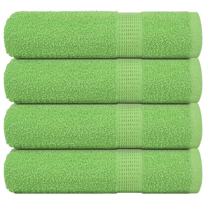 Serviettes De Visage 4 Pcs Vert Pomme 100% Coton Pomme Verte