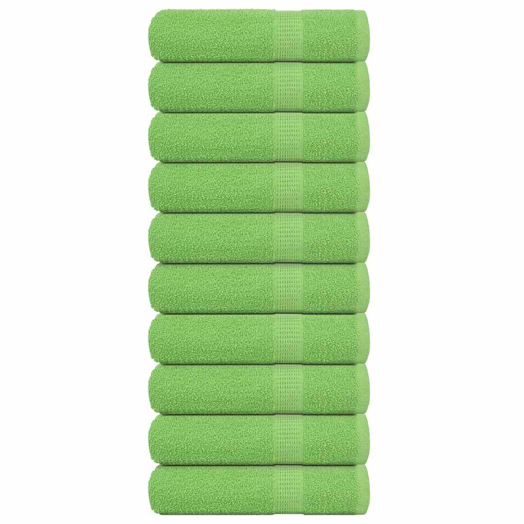 Serviettes De Visage 4 Pcs Vert Pomme 100% Coton Pomme Verte