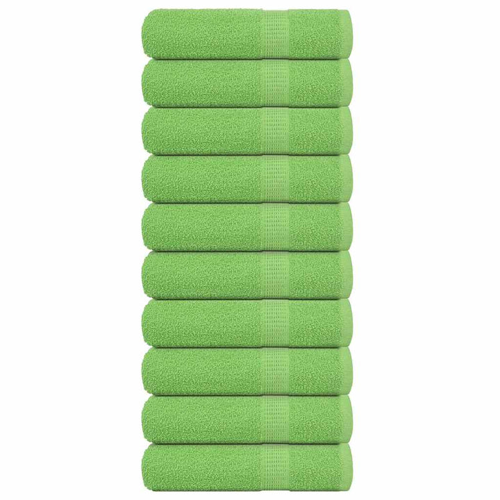 Serviettes De Visage 4 Pcs Vert Pomme 100% Coton Pomme Verte