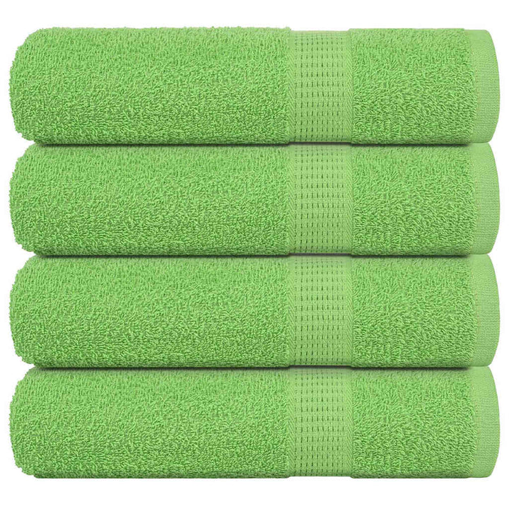 Serviettes De Visage 4 Pcs Vert Pomme 100% Coton Pomme Verte