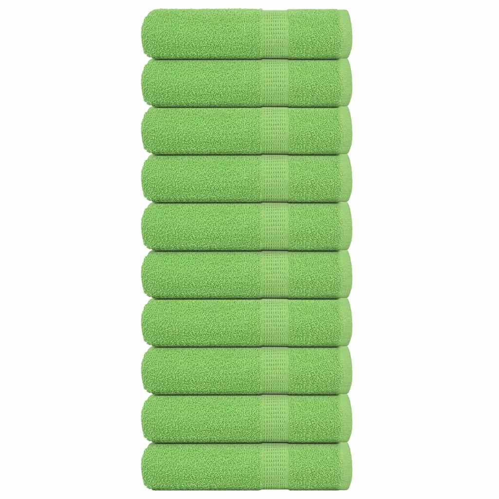 Serviettes De Visage 4 Pcs Vert Pomme 100% Coton Pomme Verte