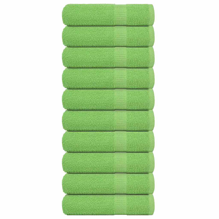 Serviettes De Visage 4 Pcs Vert Pomme 100% Coton Pomme Verte