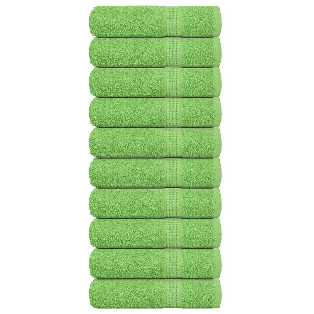 Serviettes De Visage 4 Pcs Vert Pomme 100% Coton Pomme Verte
