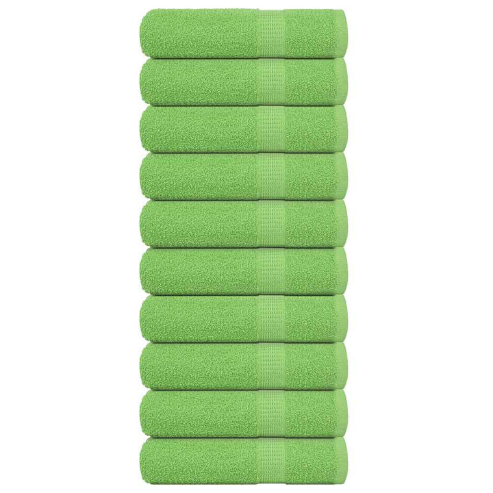 Serviettes De Visage 4 Pcs Vert Pomme 100% Coton Pomme Verte