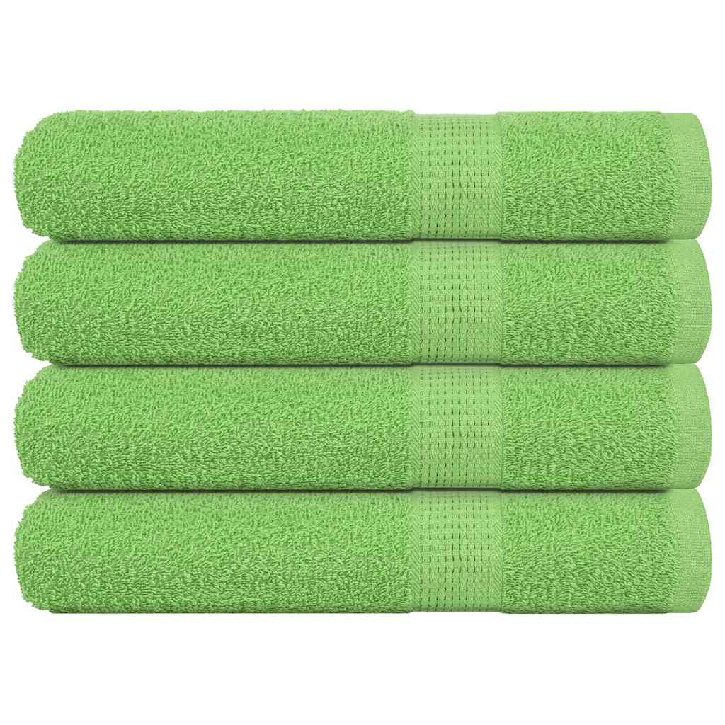 Serviettes De Visage 4 Pcs Vert Pomme 100% Coton Pomme Verte
