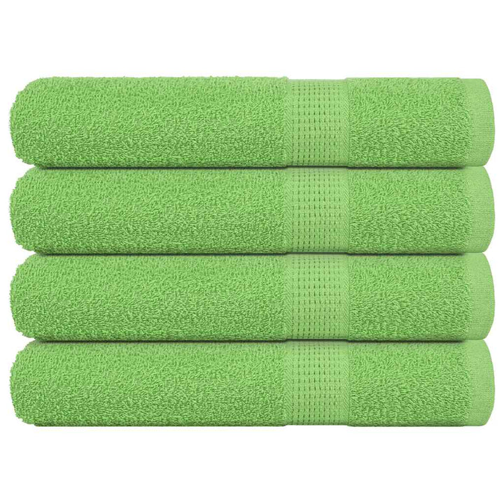 Serviettes De Visage 4 Pcs Vert Pomme 100% Coton Pomme Verte