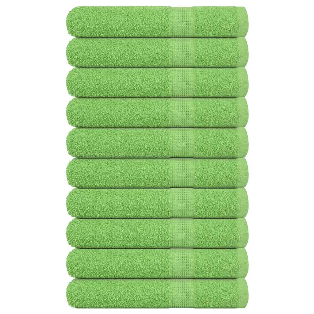 Serviettes De Visage 4 Pcs Vert Pomme 100% Coton Pomme Verte