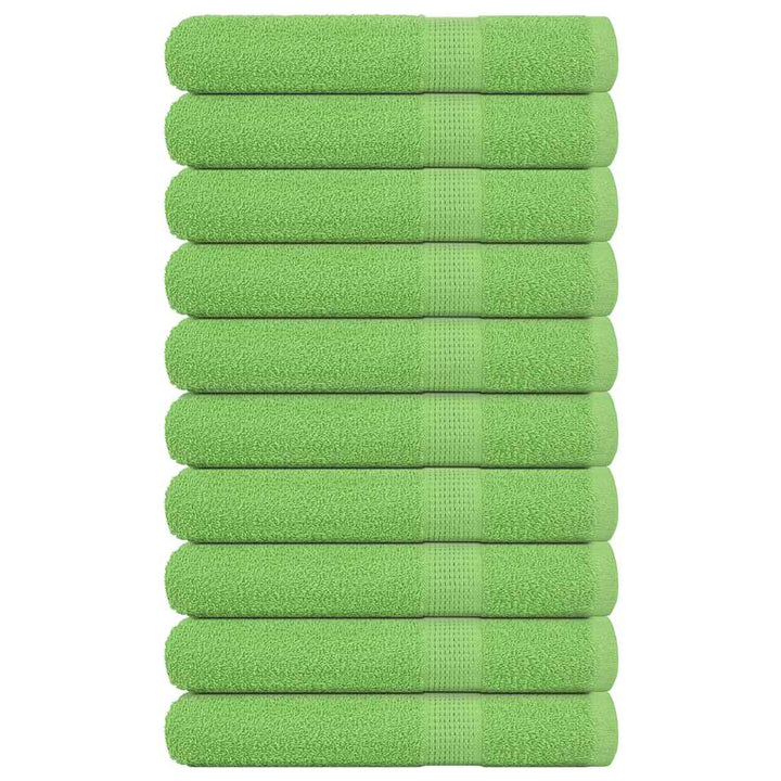 Serviettes De Visage 4 Pcs Vert Pomme 100% Coton Pomme Verte
