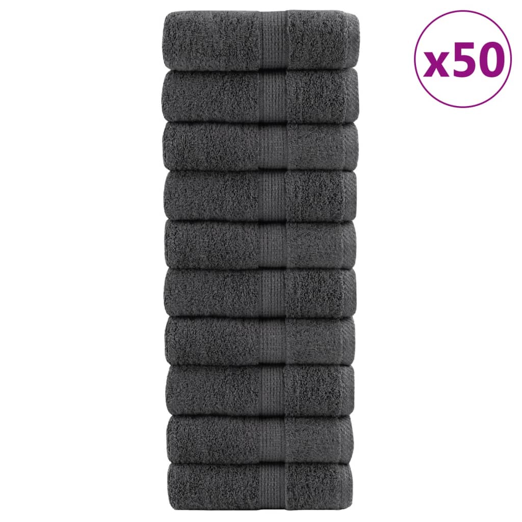 Serviettes De Visage De Qualité Sup. Solund 50 Pcs Anthracite