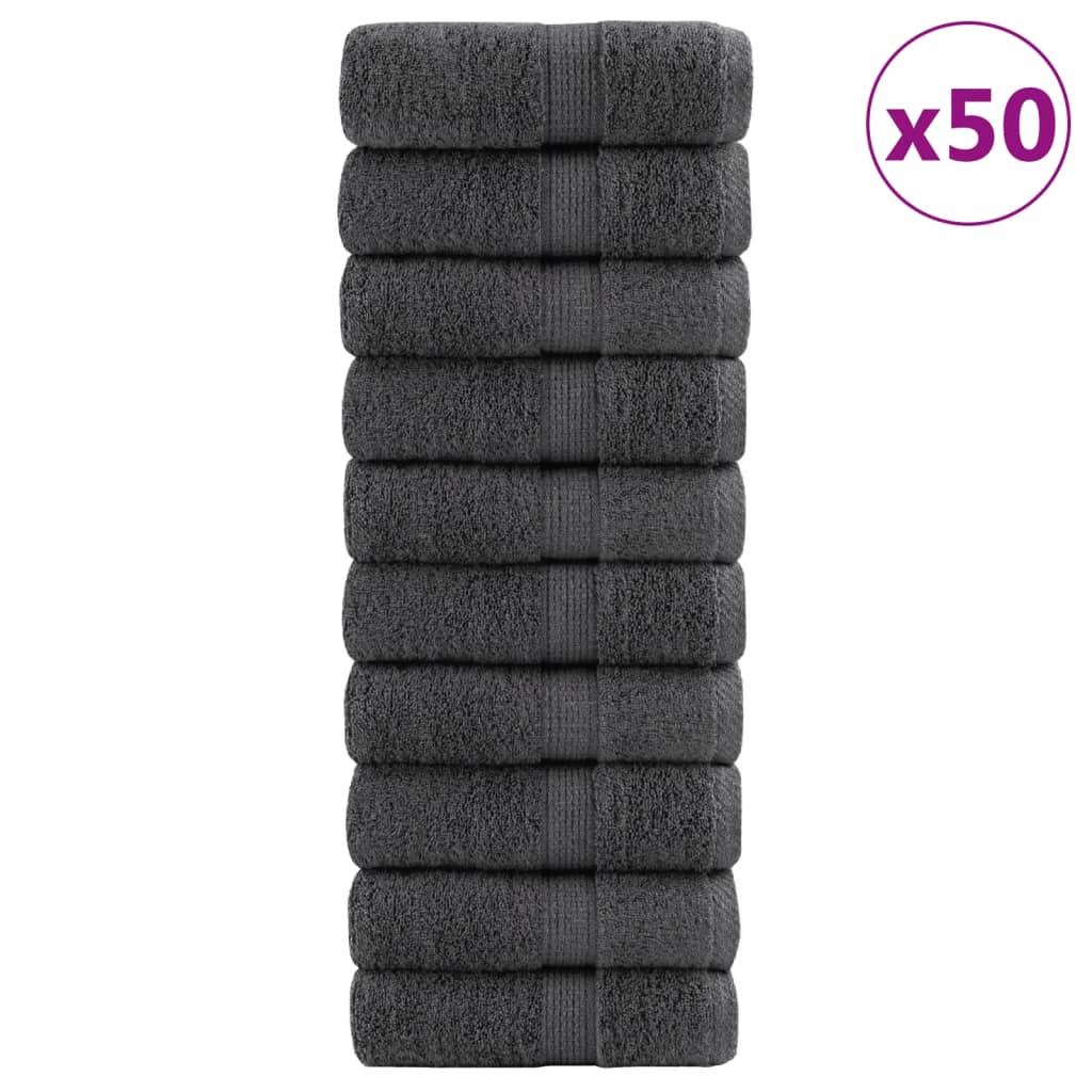 Serviettes De Visage De Qualité Sup. Solund 50 Pcs Anthracite