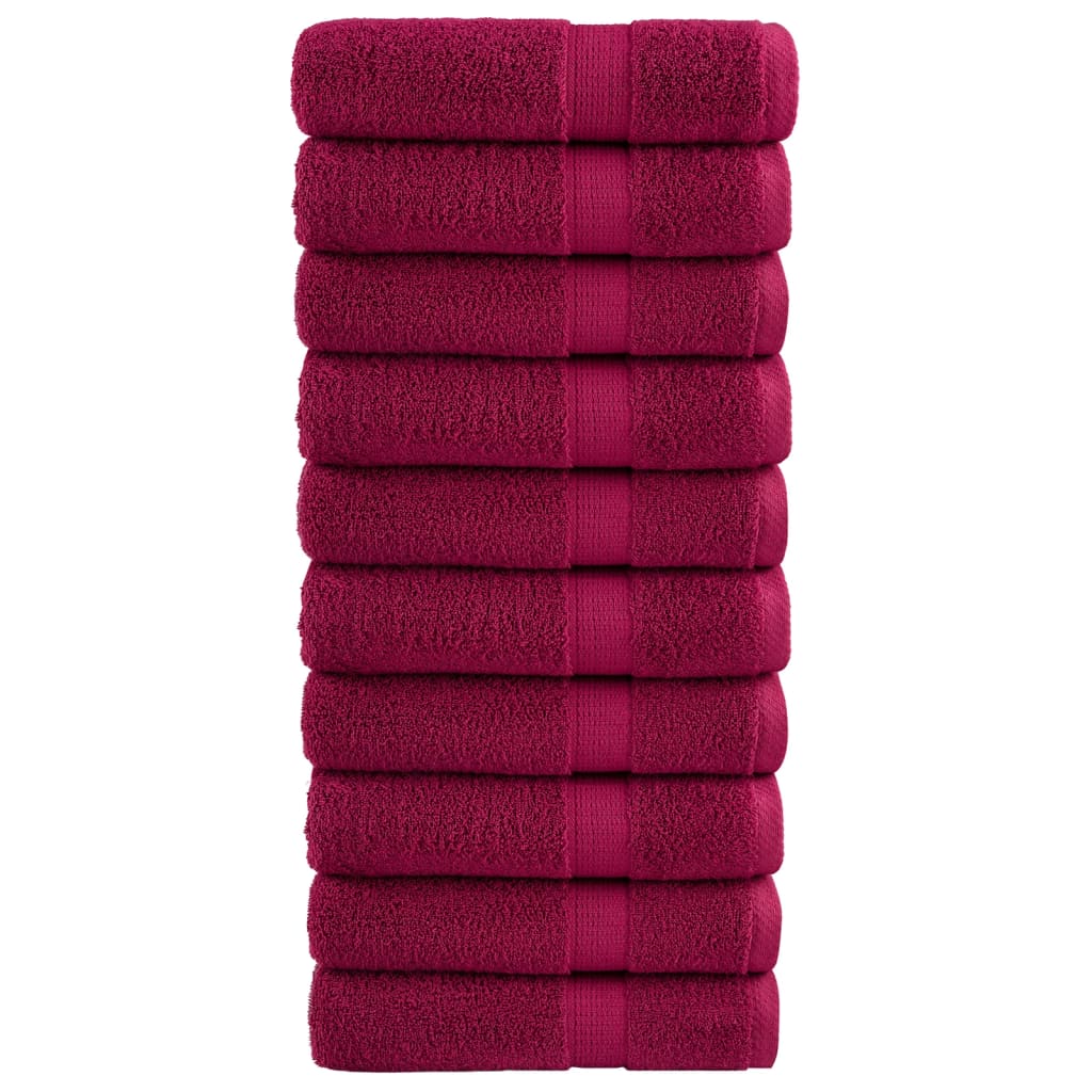 Serviettes De Sauna De Qualité Supérieure Solund 10Pcs Bordeaux Bordeaux 