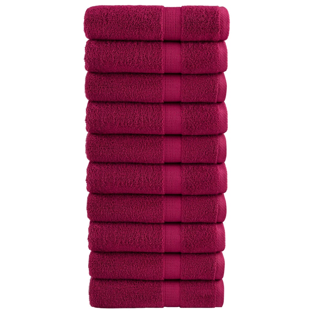 Serviettes De Sauna De Qualité Supérieure Solund 10Pcs Bordeaux Bordeaux 