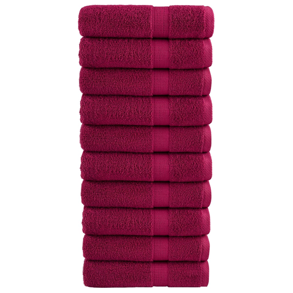 Serviettes De Sauna De Qualité Supérieure Solund 10Pcs Bordeaux Bordeaux 