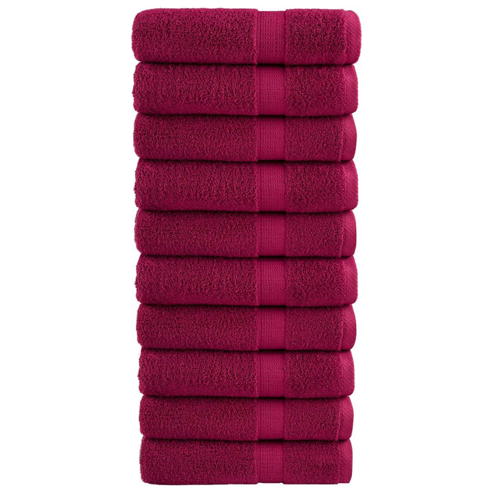 Serviettes De Sauna De Qualité Supérieure Solund 10Pcs Bordeaux Bordeaux 
