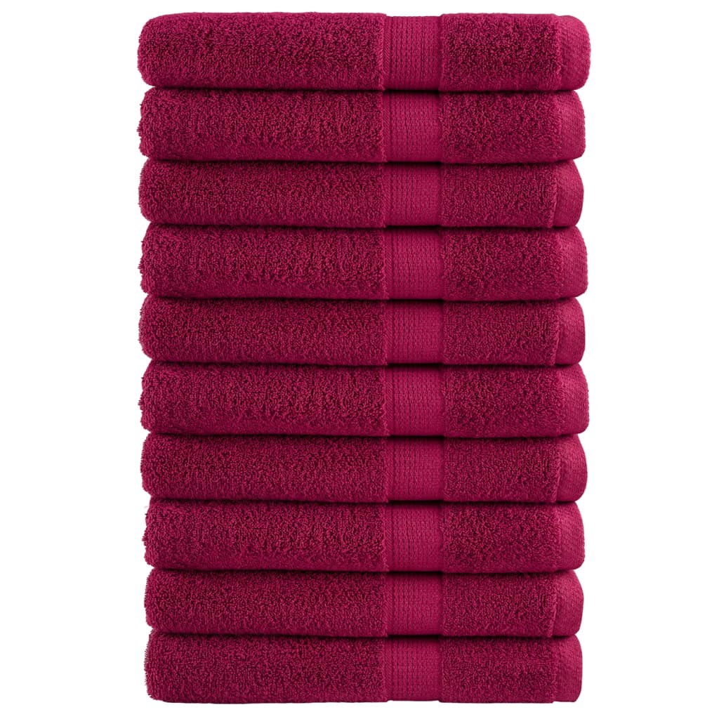 Serviettes De Sauna De Qualité Supérieure Solund 10Pcs Bordeaux Bordeaux 