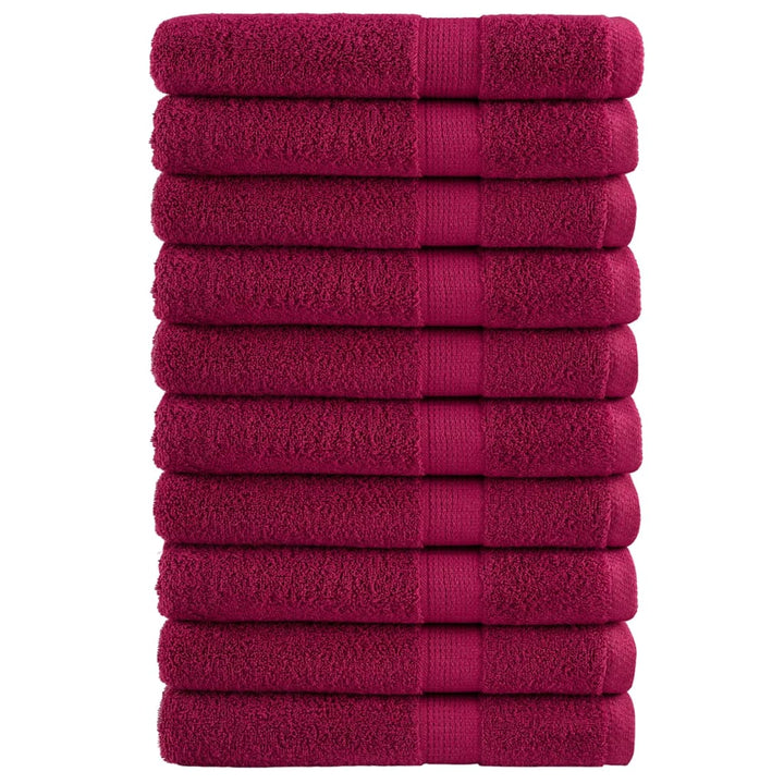 Serviettes De Sauna De Qualité Supérieure Solund 10Pcs Bordeaux Bordeaux 