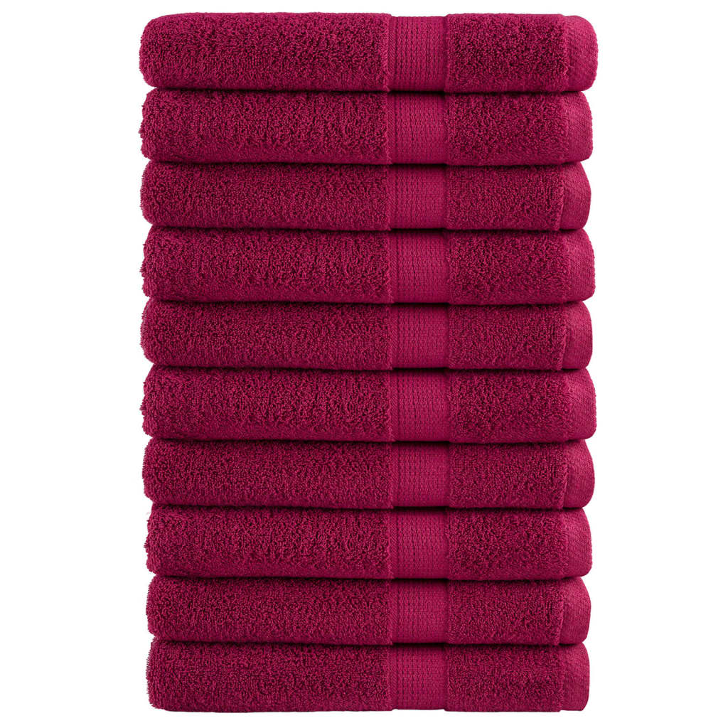 Serviettes De Sauna De Qualité Supérieure Solund 10Pcs Bordeaux Bordeaux 