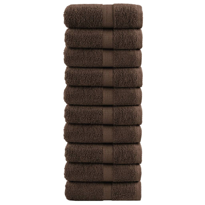 Serviettes De Bain De Qualité Supérieure Solund 10 Pcs Marron
